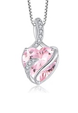 tiny silver heart infinity tourmaline birthstone baby necklace